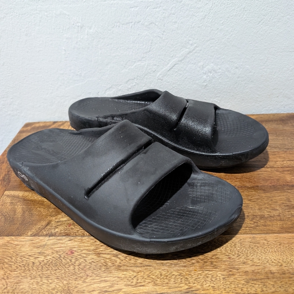OFFOS Ooahh Sport Slide Sandal Shoes‎ Black Matte Size 7M/9W